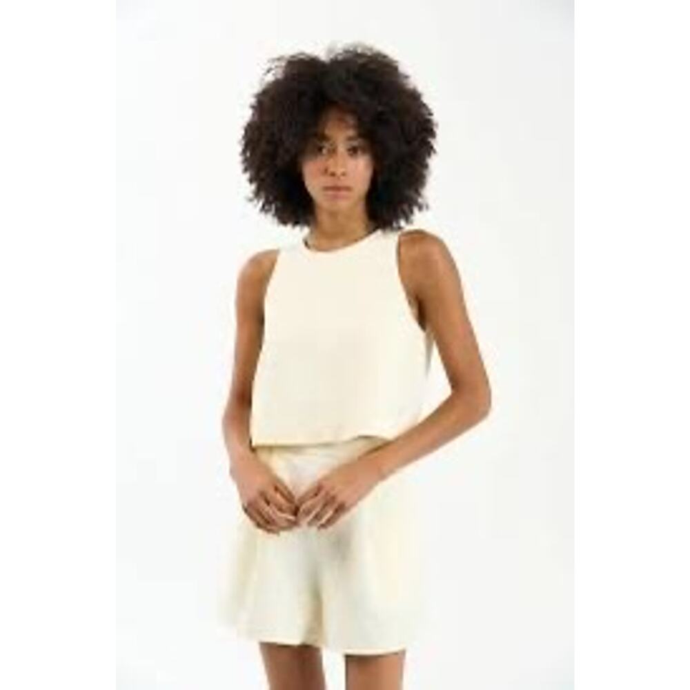 Sundays by We Are Sundays Rae Cropped Top Ivory Sz M